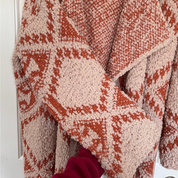 POL Oversized Aztec Boho Cardigan Open Knit Sweater NWT S - Picture 4 of 5